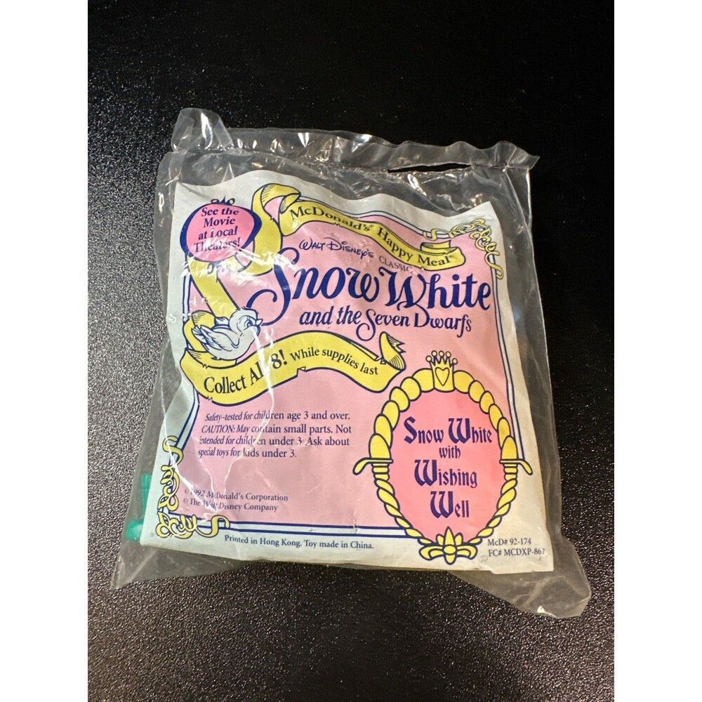 Vintage‎ 1992 McDonald's Snow White with Wishing Well Happy Meal Toy Sealed